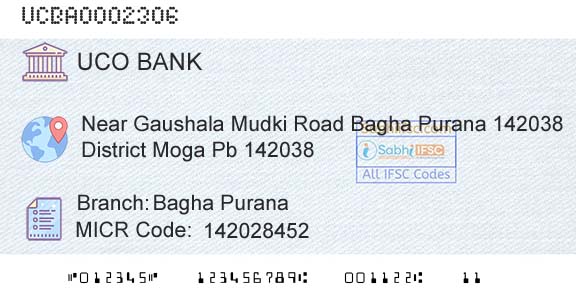 Uco Bank Bagha PuranaBranch 