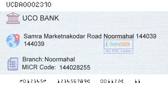 Uco Bank NoormahalBranch 