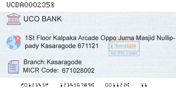 Uco Bank KasaragodeBranch 