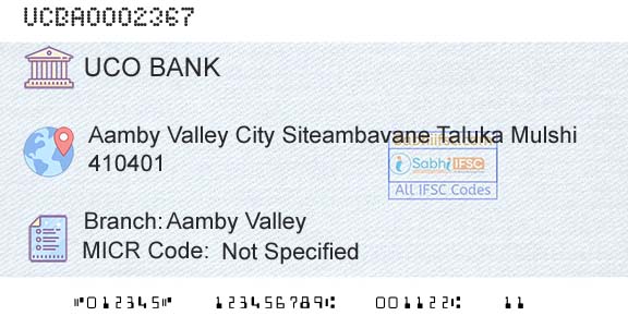 Uco Bank Aamby ValleyBranch 