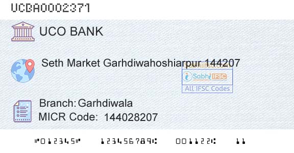 Uco Bank GarhdiwalaBranch 