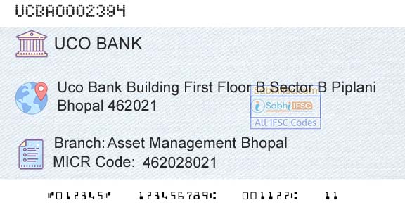 Uco Bank Asset Management BhopalBranch 