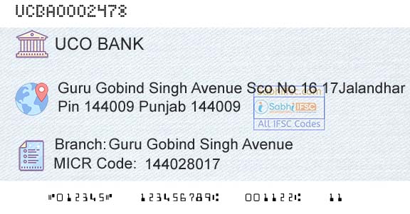 Uco Bank Guru Gobind Singh AvenueBranch 