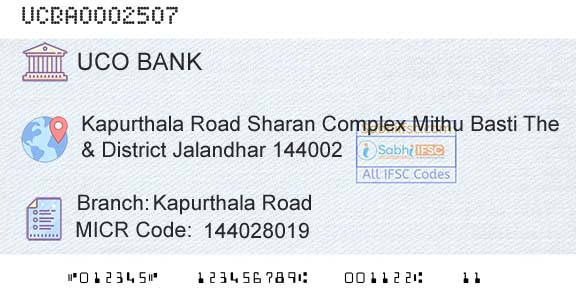 Uco Bank Kapurthala RoadBranch 