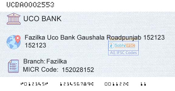 Uco Bank FazilkaBranch 