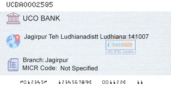 Uco Bank JagirpurBranch 