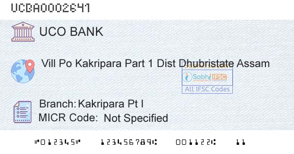 Uco Bank Kakripara Pt IBranch 