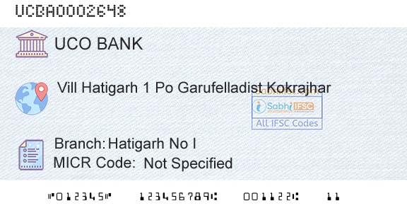 Uco Bank Hatigarh No IBranch 