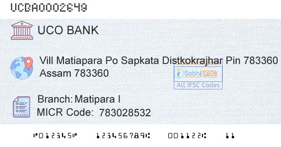 Uco Bank Matipara IBranch 