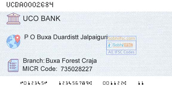 Uco Bank Buxa Forest CrajaBranch 