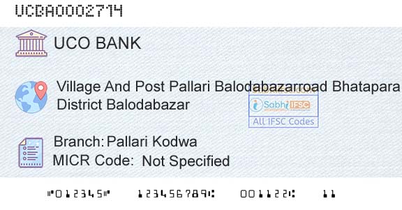 Uco Bank Pallari KodwaBranch 