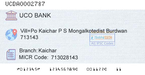 Uco Bank KaicharBranch 