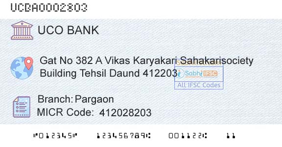 Uco Bank PargaonBranch 