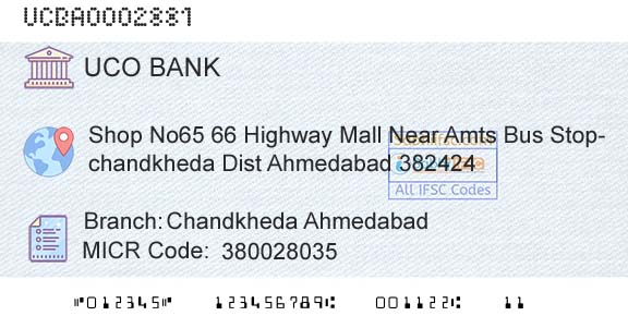 Uco Bank Chandkheda AhmedabadBranch 