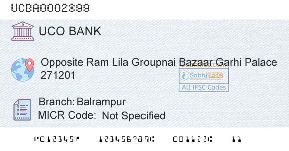 Uco Bank BalrampurBranch 