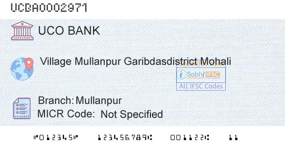 Uco Bank MullanpurBranch 