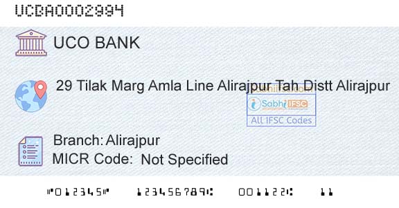 Uco Bank AlirajpurBranch 