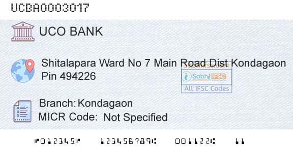 Uco Bank KondagaonBranch 