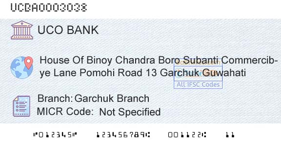 Uco Bank Garchuk BranchBranch 