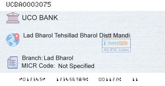 Uco Bank Lad BharolBranch 