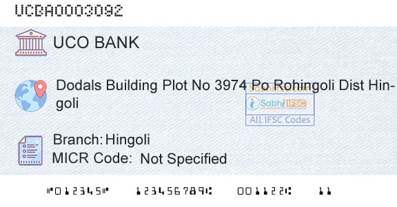 Uco Bank HingoliBranch 