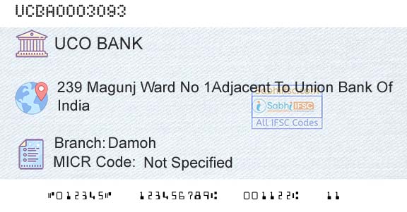 Uco Bank DamohBranch 