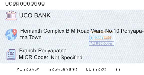 Uco Bank PeriyapatnaBranch 