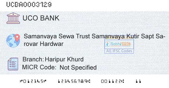 Uco Bank Haripur KhurdBranch 