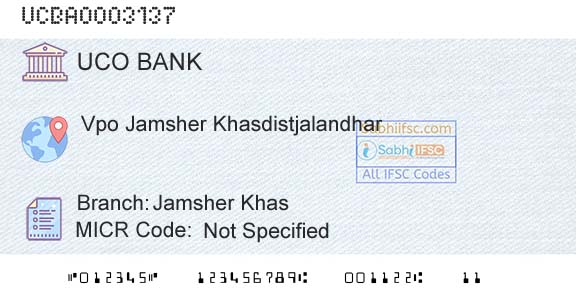 Uco Bank Jamsher KhasBranch 