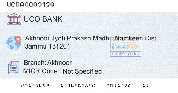 Uco Bank AkhnoorBranch 