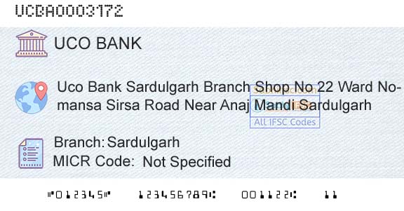 Uco Bank SardulgarhBranch 