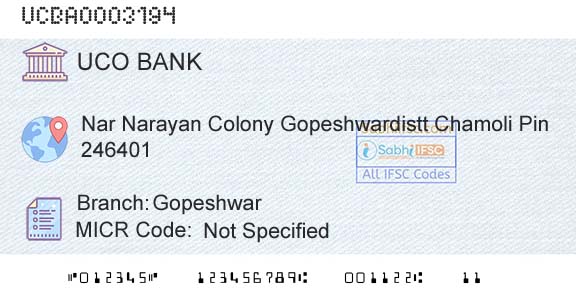 Uco Bank GopeshwarBranch 