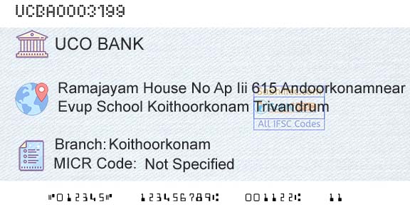 Uco Bank KoithoorkonamBranch 