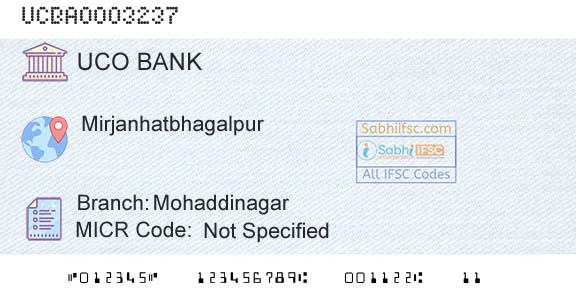 Uco Bank MohaddinagarBranch 