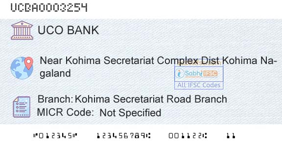 Uco Bank Kohima Secretariat Road BranchBranch 