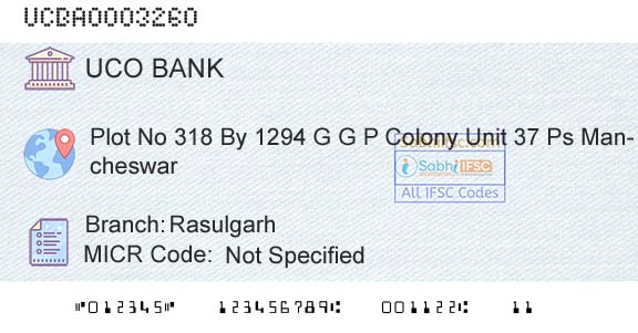 Uco Bank RasulgarhBranch 
