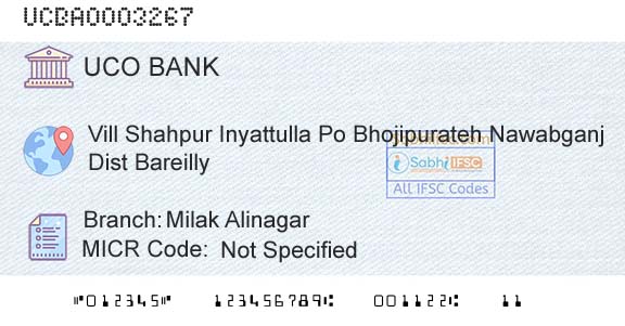 Uco Bank Milak AlinagarBranch 