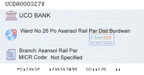 Uco Bank Asansol Rail ParBranch 