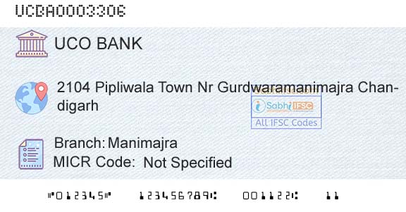 Uco Bank ManimajraBranch 