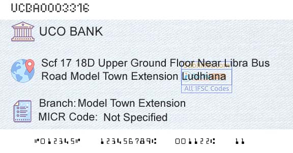 Uco Bank Model Town ExtensionBranch 