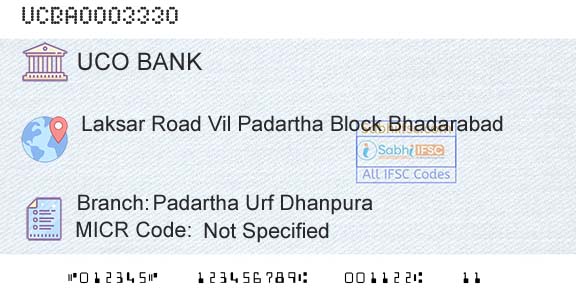Uco Bank Padartha Urf DhanpuraBranch 