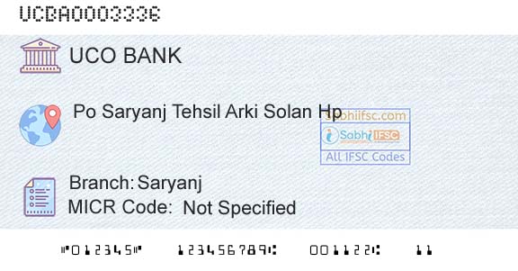 Uco Bank SaryanjBranch 