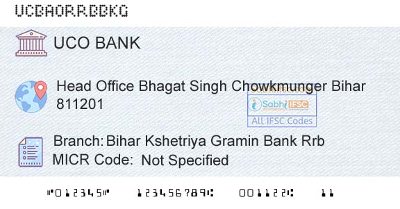 Uco Bank Bihar Kshetriya Gramin Bank RrbBranch 