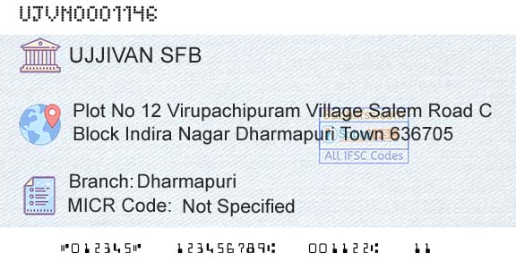Ujjivan Small Finance Bank Limited DharmapuriBranch 