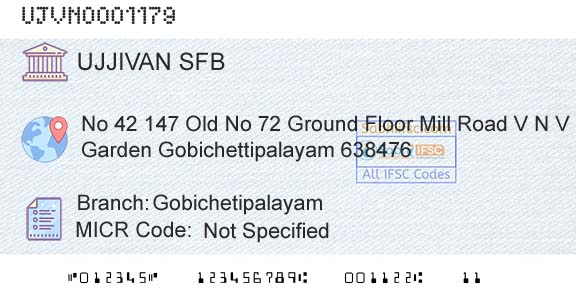 Ujjivan Small Finance Bank Limited GobichetipalayamBranch 