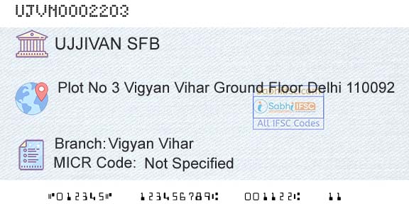 Ujjivan Small Finance Bank Limited Vigyan ViharBranch 
