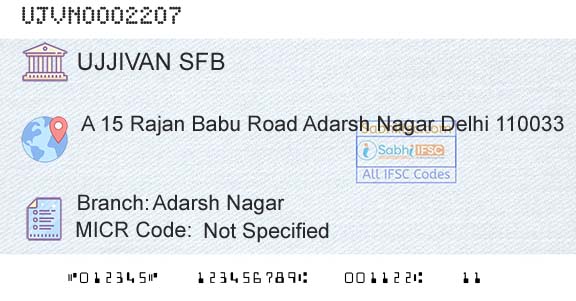 Ujjivan Small Finance Bank Limited Adarsh NagarBranch 