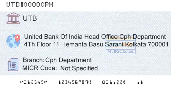 United Bank Of India Cph DepartmentBranch 