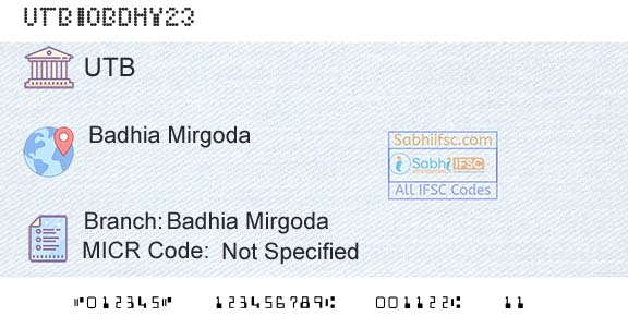 United Bank Of India Badhia Mirgoda Branch 