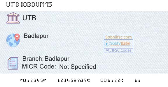 United Bank Of India BadlapurBranch 
